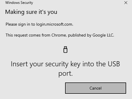 Insert your security key