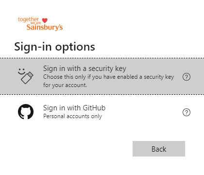 Sainsburys sign in options
